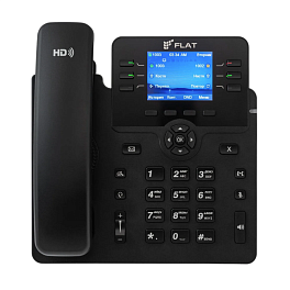 ФЛАТ-ПРО FLAT-PHONE B6P, ip-телефон (6 SIP-аккаунтов, 2 порта 10/100/1000BASE-T (RJ-45), ЖК-дисплей, PoE, адаптер питания 220В)